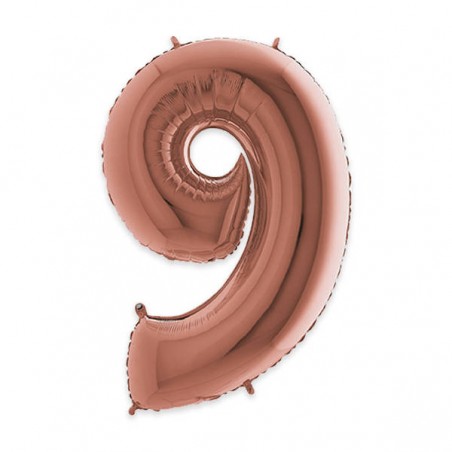 PALLONE NUMERO 9 MYLAR 102cm 40 ROSE GOLD