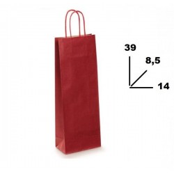 BORSA CARTA COLOR BOTTIGLIA MIS.14+8,5x39cm ROSSO SCURO 551