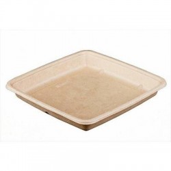 VASCHETTA POLPA QUADRATA 23x23x3cm 1000ml BIO COMPOSTABILE 75pz
