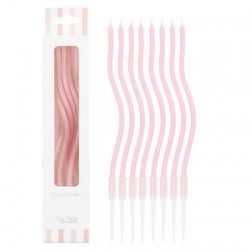 CANDELINE STELO CURLY 12,5cm ROSA 8pz