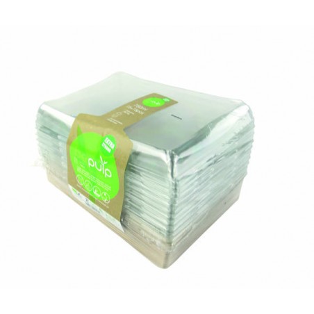 VASCHETTA POLPA RETAIL RETTANGOLARE + COP 750ml BIO COMPOSTABILE 15pz