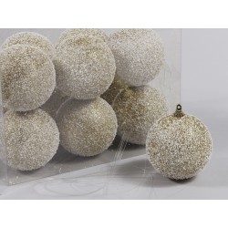 PALLINE PET BALLS ø70mm BIANCO/ORO 12pz