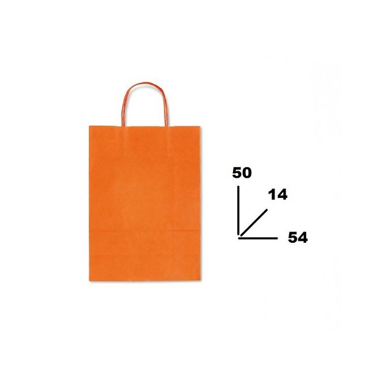 BORSA CARTA COLOR MIS.54+14x50cm ARANCIONE 488