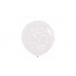 PALLONE LATTICE ø100 CUORI INTRECCIATI TRASPARENTE