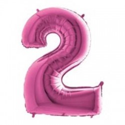 PALLONE NUMERO 2 MYLAR 102cm 40 FUCSIA