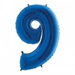 PALLONE NUMERO 9 MYLAR 102cm 40 BLU