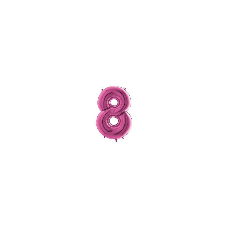 PALLONE NUMERO 8 MYLAR 102cm 40 FUCSIA