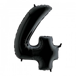 PALLONE NUMERO 4 MYLAR 102cm 40 NERO