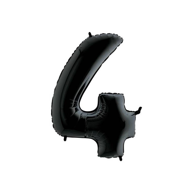 PALLONE NUMERO 4 MYLAR 102cm 40 NERO