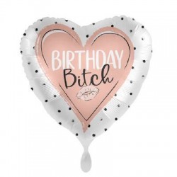 PALLONE MYLAR CUORE 17 45cm BIRTHDAY BITCH SATIN