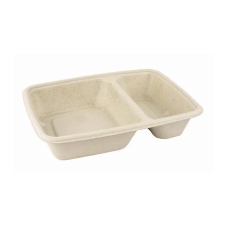 VASCHETTA POLPA RETTANGOLARE 2 SCOMP. 16x23x5 550/250ml BIO COMPOSTABILE 75pz