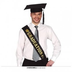 FASCIA LAUREA NERA E ORO GRADUATION