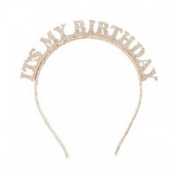 CERCHIETTO GLITTER ORO IT'S MY BIRTHDAY