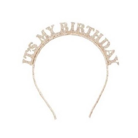 CERCHIETTO GLITTER ORO IT'S MY BIRTHDAY