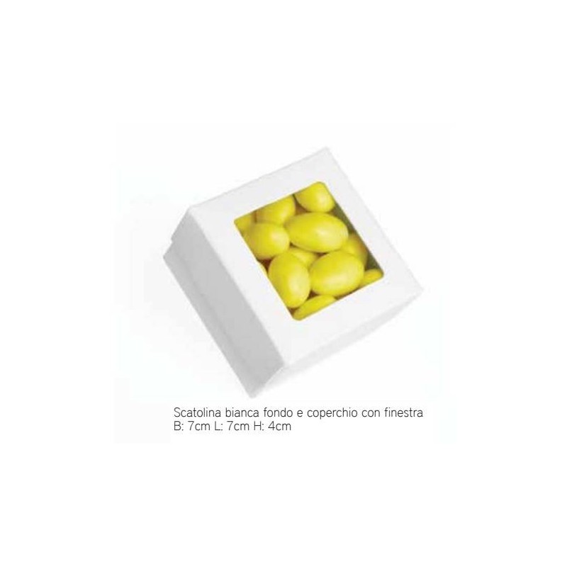 SCATOLA C/FINESTRA 7x7x4cm BIANCA 10pz