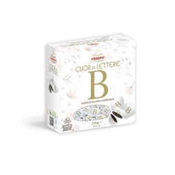 CONFETTI CUOR DI LETTERE B CIOCCOLATO FONDENTE 250gr