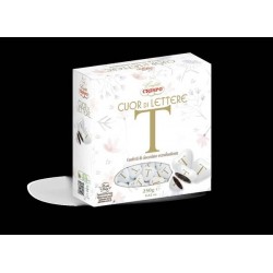 CONFETTI CUOR DI LETTERE T CIOCCOLATO FONDENTE 250gr