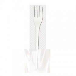 FORCHETTA CPLA IMBUSTATA + TOVAGLIOLO 16,5cm 100pz