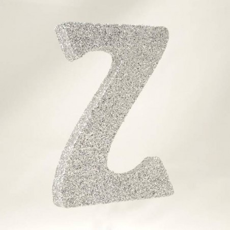 LETTERA POLISTIROLO GLITTER ARGENTO mm120x90 Z