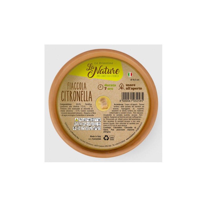 FIACCOLA CITRONELLA TERRACOTTA ø16,5cm
