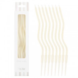 CANDELINE STELO CURLY 12,5cm AVORIO 8pz