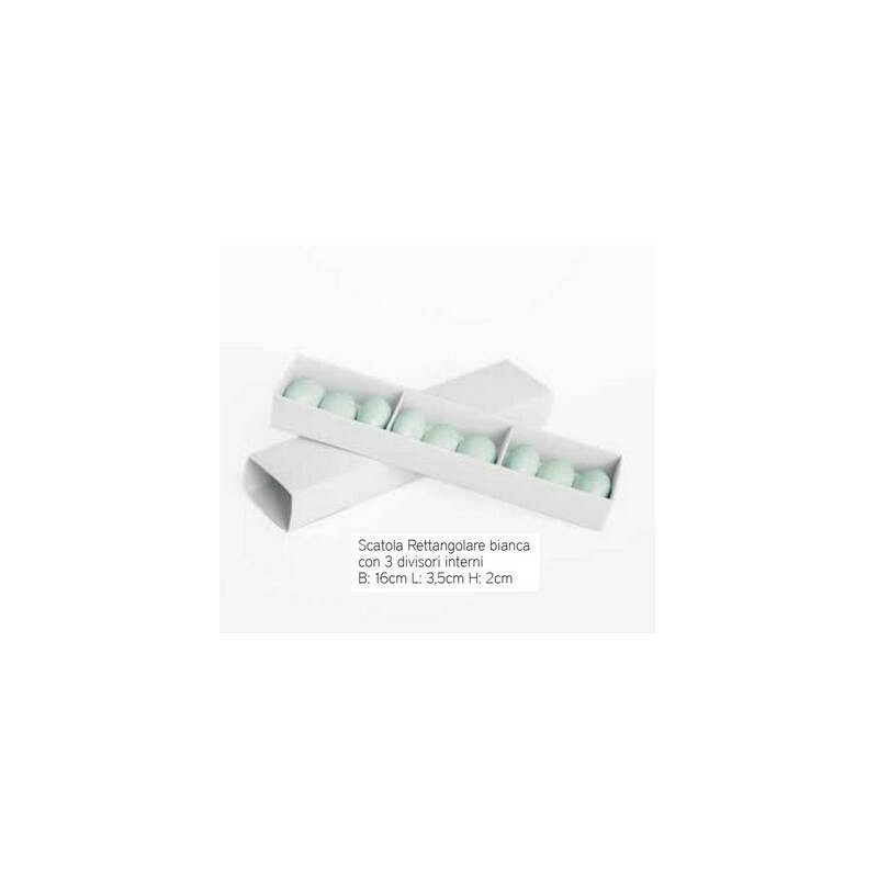SCATOLA FIAMMIFERO GRANDE 3 DIVISORI 17x3,5x2cm BIANCA 10pz