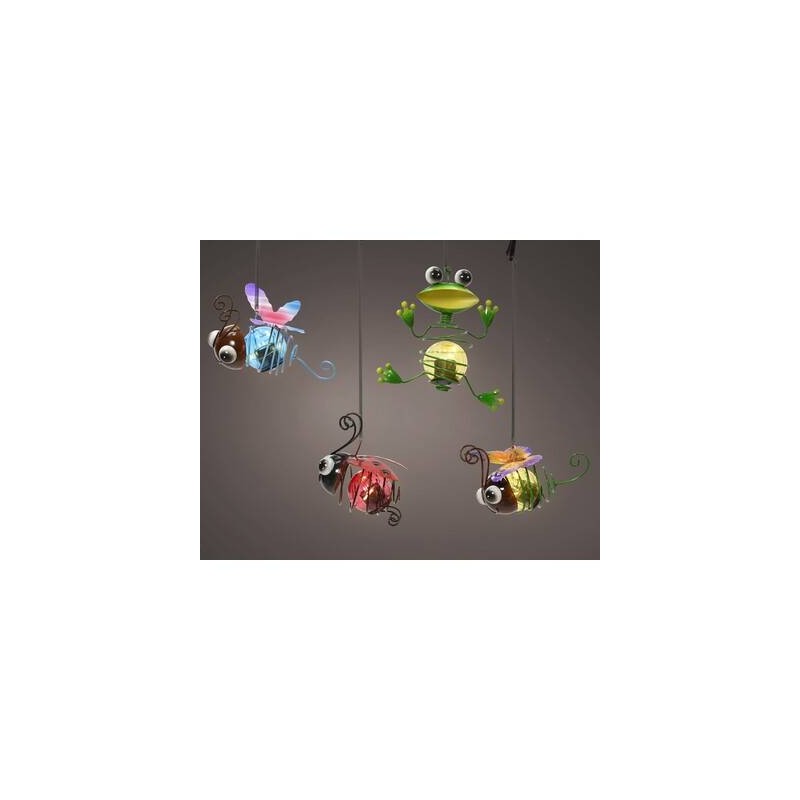 LAMPADA SOLARE DA APPENDERE IN METALLO 11cm ASS.TI 1pz