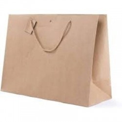 SHOPPER CARTA KRAFT CON TAG & FORO 39+15x29cm AVANA