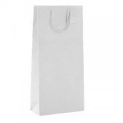 SHOPPER 2 BOTTIGLIE KRAFT BIANCO 17,5+9x39cm