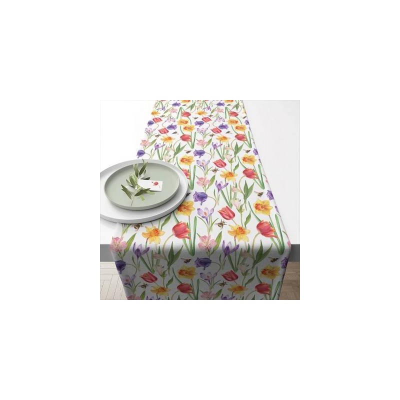 TABLERUNNER 40x150cm FLOWERS IN SPRING