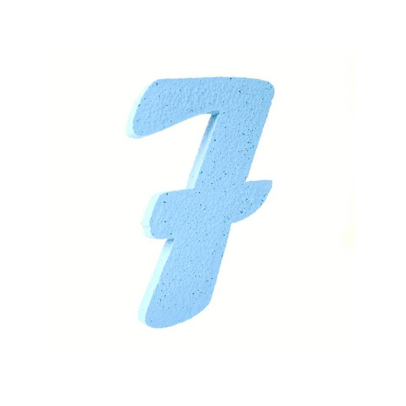 NUMERO POLISTIROLO PASTELLO mm120x90 7 CELESTE