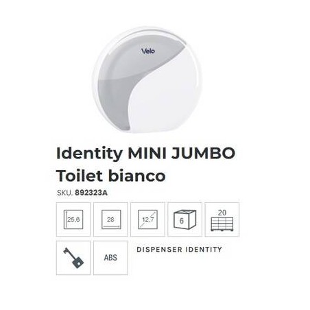 DISPENSER IGIENICA MINI JUMBO IDENTITY BIANCO 892323A VELO