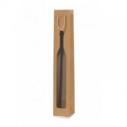 SHOPPER CARTA CON FINESTRA 12x41+12cm  MAGNUM BOTTLE KRAFT AVANA