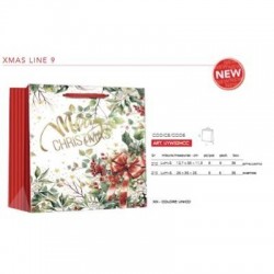 BORSA CARTA REGALO 210gr 12,7X37+11,3cm XMAS LINE9 BOTTIGLIA