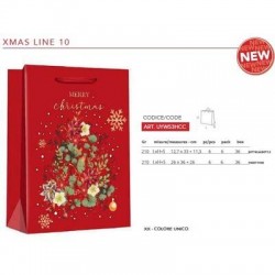 BORSA CARTA REGALO PANETTONE 210gr 26X36+26cm XMAS LINE10
