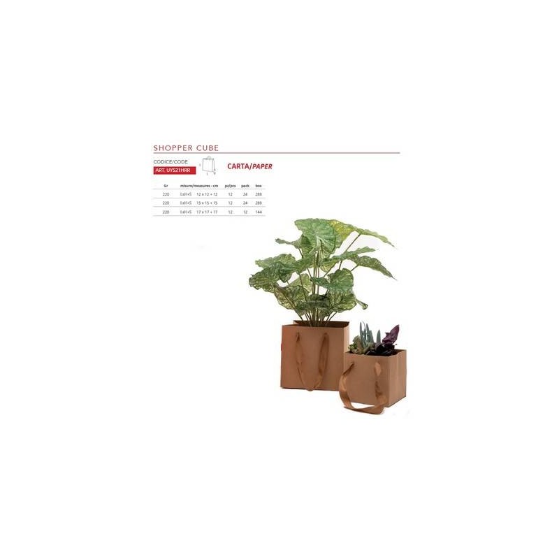 SHOPPER CARTA CUBE 220gr 15x15+15cm KRAFT AVANA