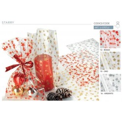 BUSTE CRYSTAL TRASPARENTE STARRY ROSSO 35x50cm 50pz