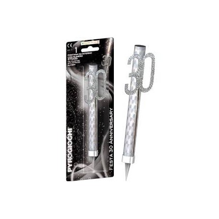 CANDELOTTO TORTA 30 ANNI GLITTER ANNIVERSARY