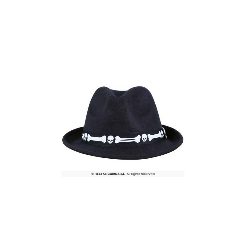 CAPPELLO NERO CON OSSA