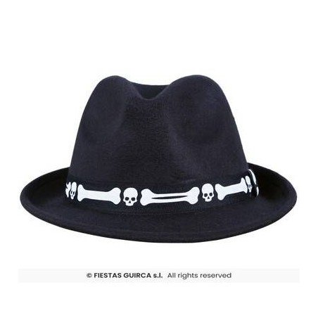 CAPPELLO NERO CON OSSA