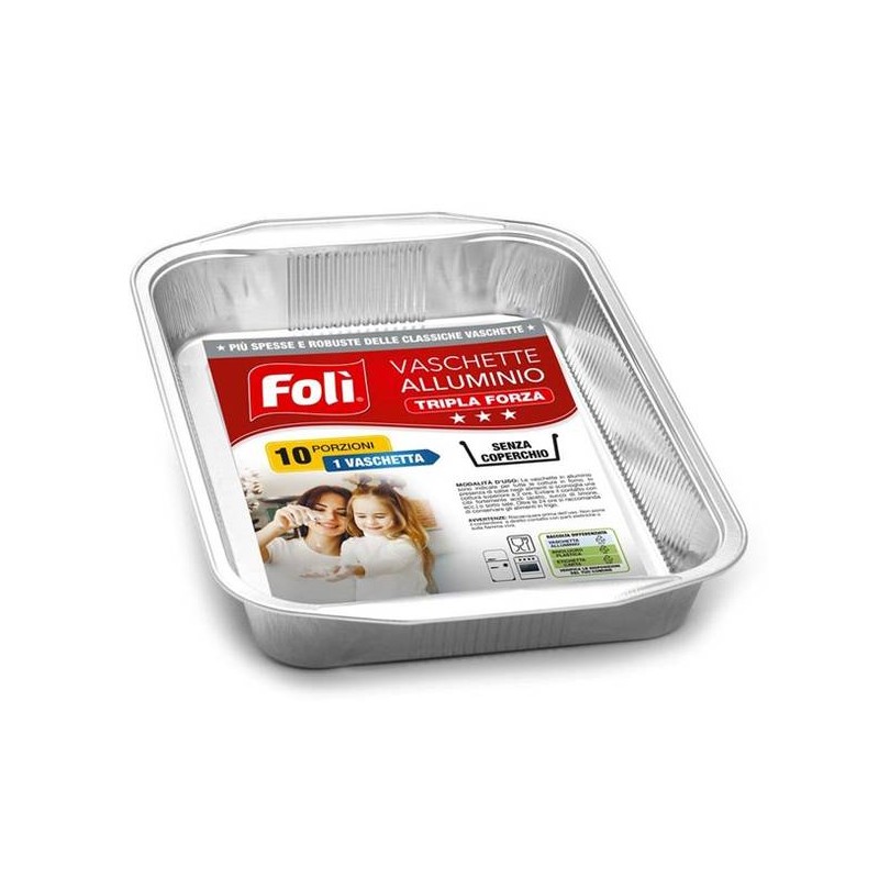 VASCHETTA ALLUMINIO TRIPLAFORZA 10PORZIONI 1pz FOLI'
