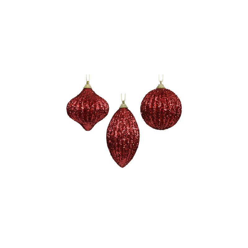 PALLINA GLITTER ROSSO FORME ASS.TE 1pz