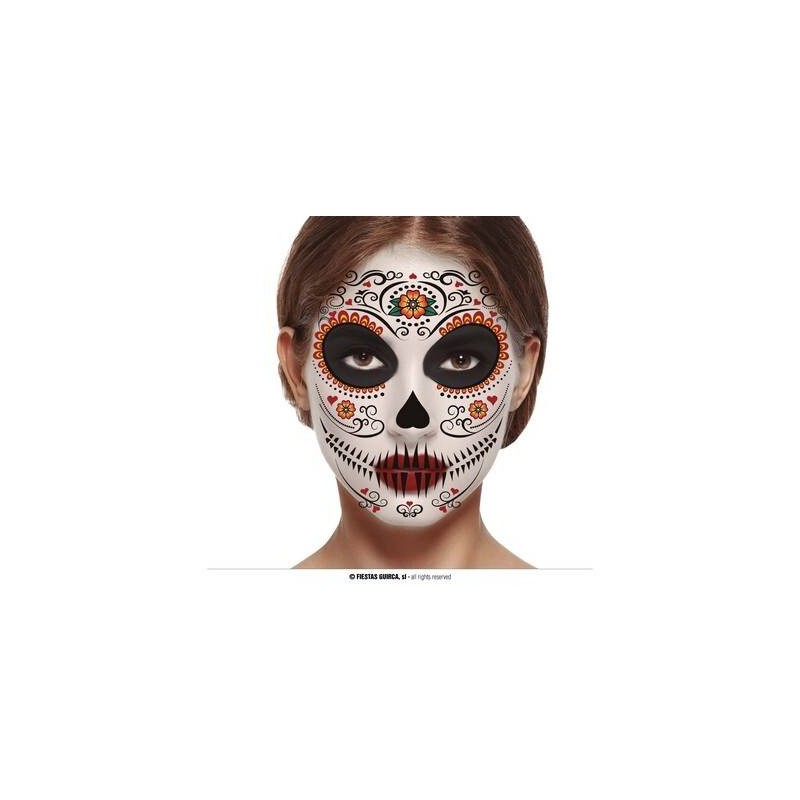 TATUAGGI VISO TESCHIO MESSICANO 30x14cm