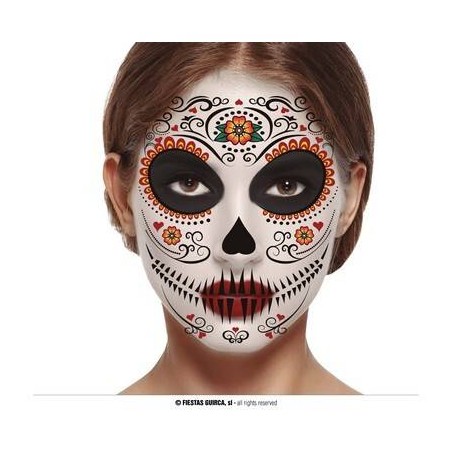TATUAGGI VISO TESCHIO MESSICANO 30x14cm