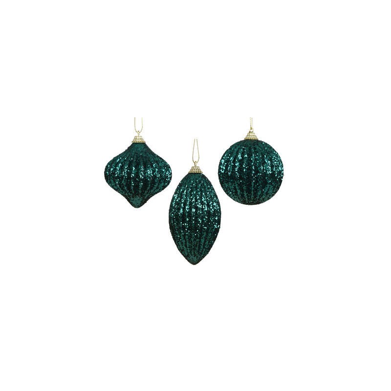 PALLINA GLITTER VERDE SMERALDO FORME ASS.TE 1pz