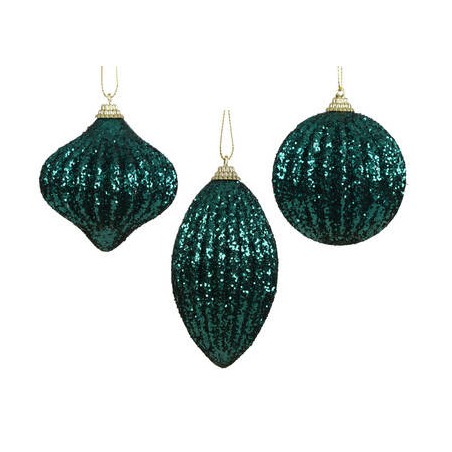 PALLINA GLITTER VERDE SMERALDO FORME ASS.TE 1pz