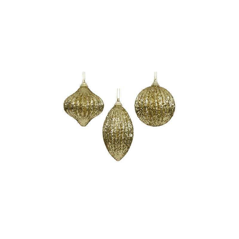PALLINA GLITTER ORO FORME ASS.TE 1pz