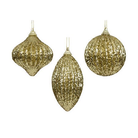 PALLINA GLITTER ORO FORME ASS.TE 1pz