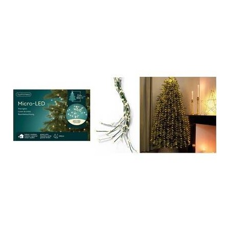 MICRO LED PER ALBERO 832 LUCI 240cm BIANCO CALDO INT/EST