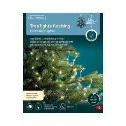 MICRO LED PER ALBERO 408 LUCI 180cm BIANCO CALDO EFFETTO LAMPEGGIANTE INT/EST
